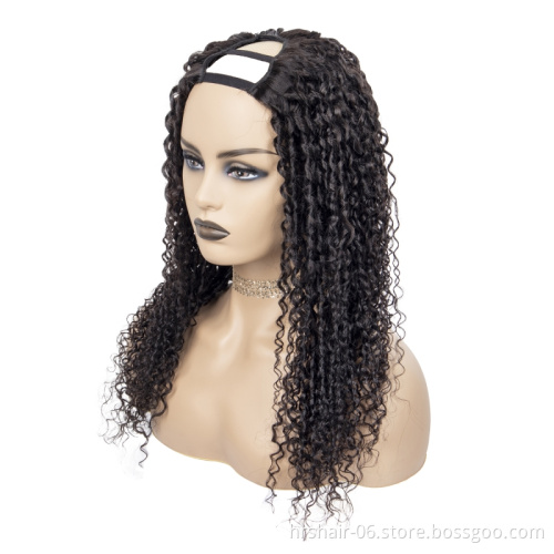 Wholesale 10 180 250 Density 100% Human Hair Brazilian Hair Upart Wigs for Black Woman,Pixie Cut Wig Natural Color